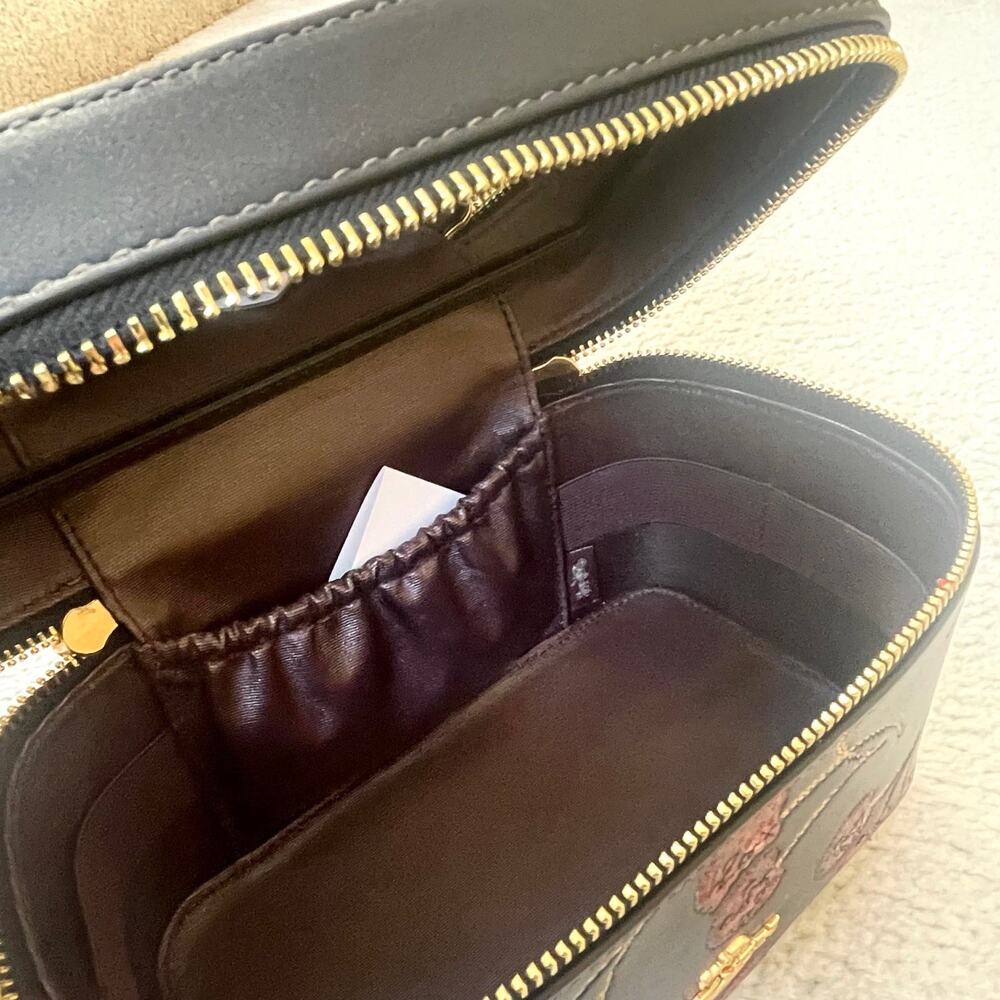 Coach CDC13 Black Cherry Print Cosmetic Makeup Travel Case - Picture 11 of 13